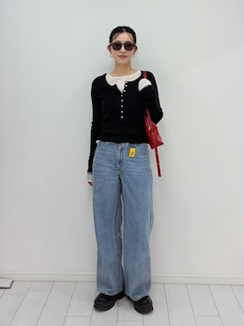 「Ungrid（アングリッド）のアイテム（パンツ）」を使った、福本 茉以さん（レディース・160cm）の夏コーディネート