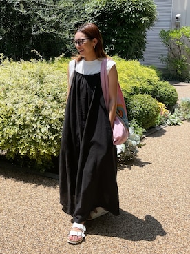 「Ungrid（アングリッド）のアイテム（トートバッグ）」を使った、福本 茉以さん（レディース・160cm）の秋コーディネート