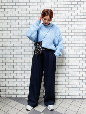 福本 茉以さん（レディース・160cm）の冬コーディネート