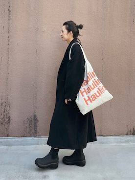 福本 茉以さん（レディース・160cm）の冬コーディネート