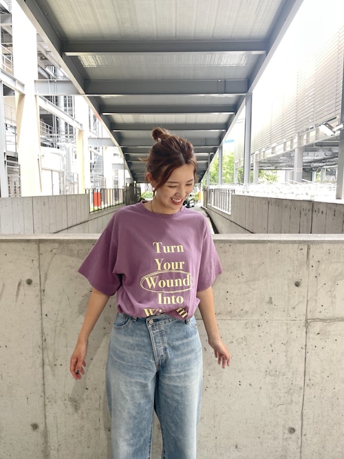 【URKOOL】ウォッシュド ヴィンテージ Tシャツ 4色 ALL RUNS（オールランズ）の「△ヴィンテージ加工 プリントT