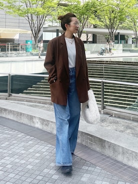「アイテム（ハンドバッグ）」を使った、福本 茉以さん（レディース・160cm）の夏コーディネート