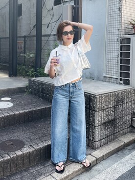 福本 茉以さん（レディース・160cm）の夏コーディネート