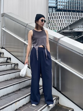 「Ungrid（アングリッド）のアイテム」を使った、福本 茉以さん（レディース・160cm）の夏コーディネート
