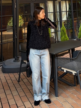 福本 茉以さん(レディース・160cm)の冬コーディネート