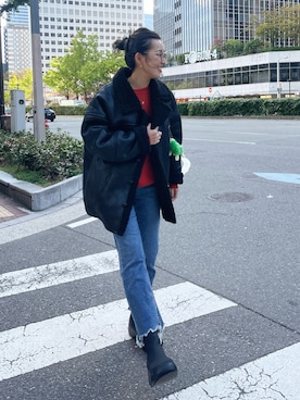 「Ungrid（アングリッド）のアイテム」を使った、福本 茉以さん（レディース・160cm）の冬コーディネート