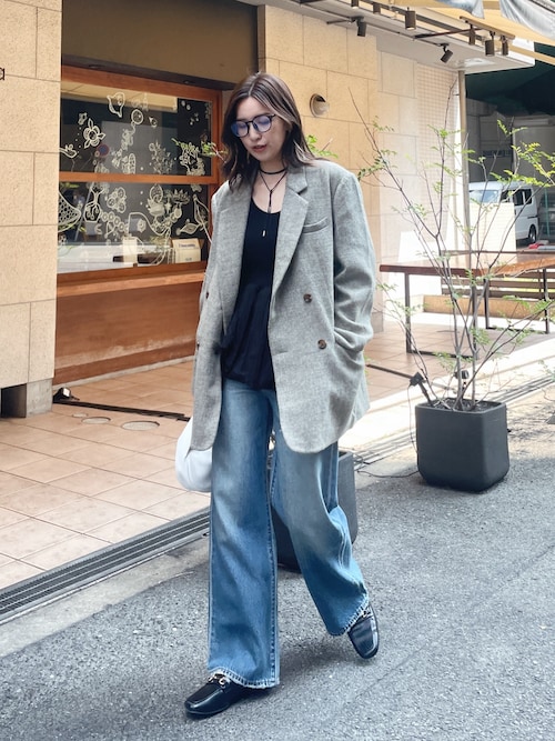 ワッペンデザインルーズ起毛ジャケット