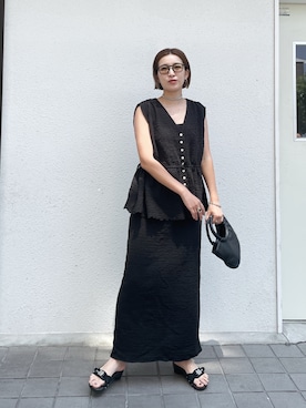 福本 茉以さん（レディース・160cm）の夏コーディネート