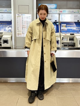 「Ungrid（アングリッド）のアイテム（その他アウター）」を使った、福本 茉以さん（レディース・160cm）の冬コーディネート