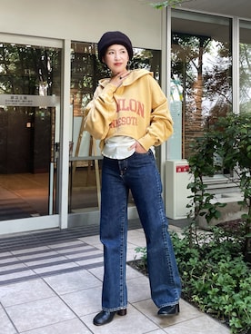 福本 茉以さん（レディース・160cm）の秋コーディネート