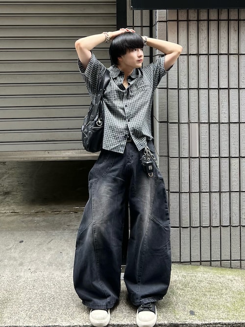 Washed Switching Scimitar Jeans