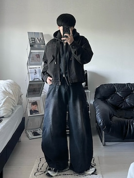 「アイテム（デニムジャケット）」を使った、Seigoさん（メンズ・165cm）の冬コーディネート