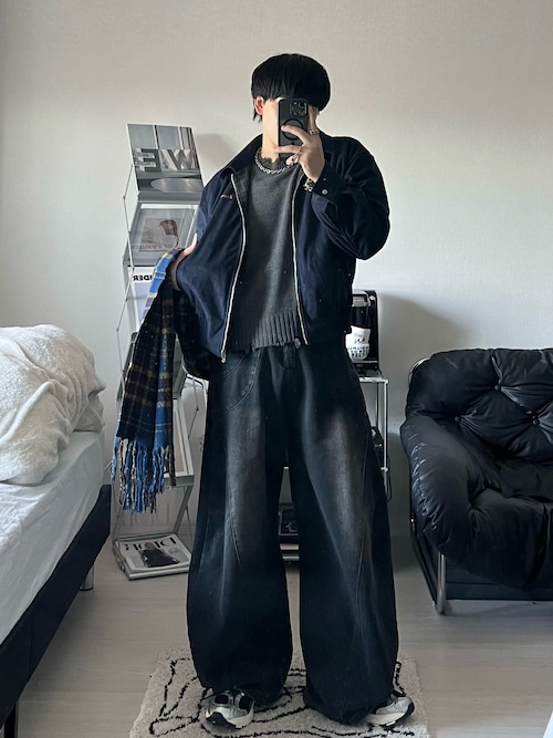 Checkered Scarf - チェックスカーフマフラー -（マフラー）｜Zooodle