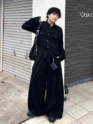 「ANDER HUNK(アンダーハンク)のW-Pocket Metal Button Shirt / Wポケットメタルボタンシャツ(シャツ/ブラウス)」を使った、Seigoさん(メンズ・165cm)の秋コーディネート