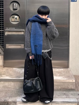 「アイテム（マフラー）」を使った、Seigoさん（メンズ・165cm）の冬コーディネート