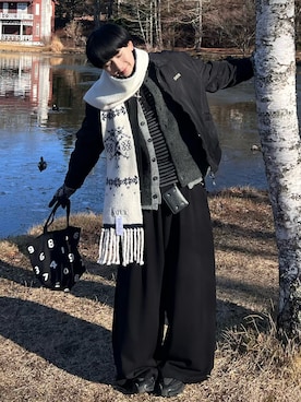 「アイテム（マフラー）」を使った、Seigoさん（メンズ・165cm）の冬コーディネート