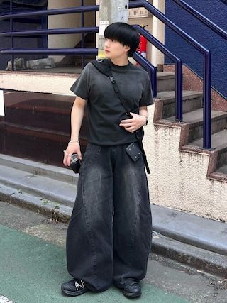 「EPNK（イーピーエヌケー）のGradient spray-faded tee / グラデーションスプレー加工T（Tシャツ/カットソー）」を使った、Seigoさん（メンズ・165cm）の夏コーディネート