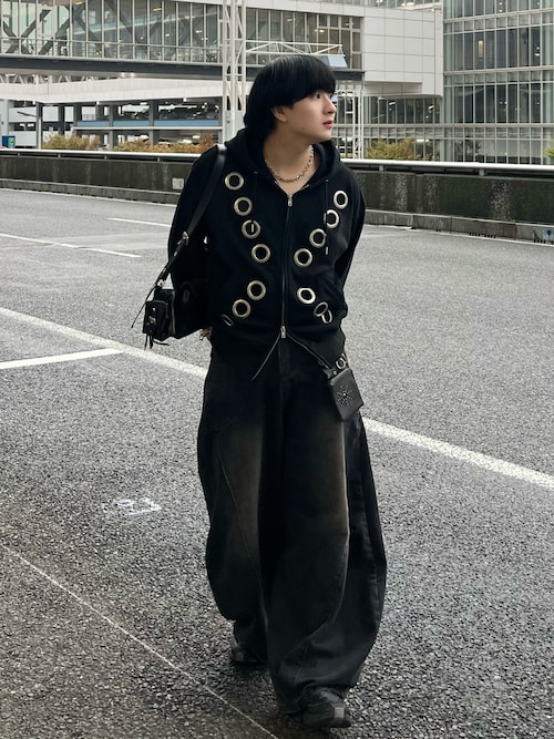 ベルト デザイン スタッズ y2k トート ショルダーバッグ