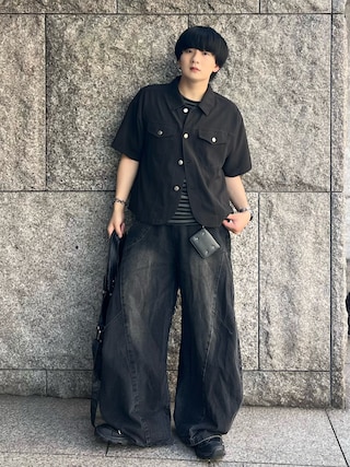 「mushwear（マッシュウェア）のWashed Switching Scimitar Jeans（デニムパンツ）」を使った、Seigoさん（メンズ・165cm）の夏コーディネート