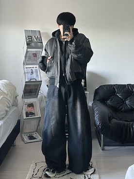 「アイテム（MA-1）」を使った、Seigoさん（メンズ・165cm）の冬コーディネート