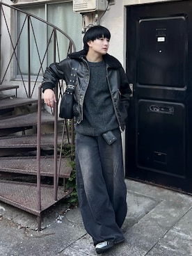 「ASICS（アシックス）のアイテム」を使った、Seigoさん（メンズ・165cm）の冬コーディネート