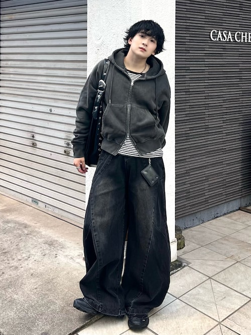 「LANDNESS(ランドネス)の【LANDNESS/ランドネス】U-Neck Finger-Hole Border L/S TEE/UネックフィンガーホールボーダーロングスリーブTEE(Tシャツ/カットソー)」を使った、Seigoさん(メンズ・165cm)の秋コーディネート