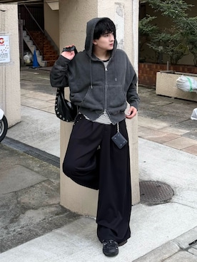 「Chikashitsu +（チカシツプラス）のアイテム」を使った、Seigoさん（メンズ・165cm）の秋コーディネート