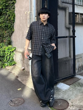「SINSS（シンス）のアイテム（トップス）」を使った、Seigoさん（メンズ・165cm）の夏コーディネート