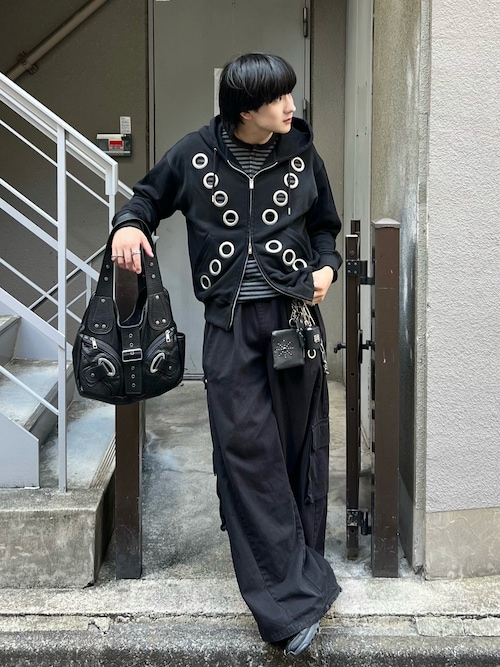 ANDREA&Co.　アンドレアアンドコー　スタッズダブルベルトパンツ　ズボン ANDREA&Co. アンドレアアンドコー スタッズダブルベルトパンツ