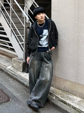 「WISH FOR EVER（ウィッシュフォーエバー）のアイテム」を使った、Seigoさん（メンズ・165cm）の春コーディネート