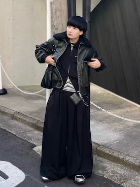 「無印良品（ムジルシリョウヒン）の婦人　天竺編みクルーネック長袖Ｔシャツ（Tシャツ/カットソー）」を使った、Seigoさん（メンズ・165cm）の冬コーディネート