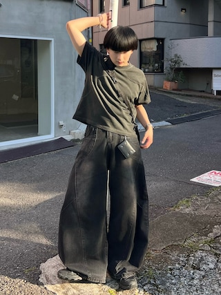 「CONZ(コンズ)のpanel short sleeve tee(Tシャツ/カットソー)」を使った、Seigoさん(メンズ・165cm)の夏コーディネート