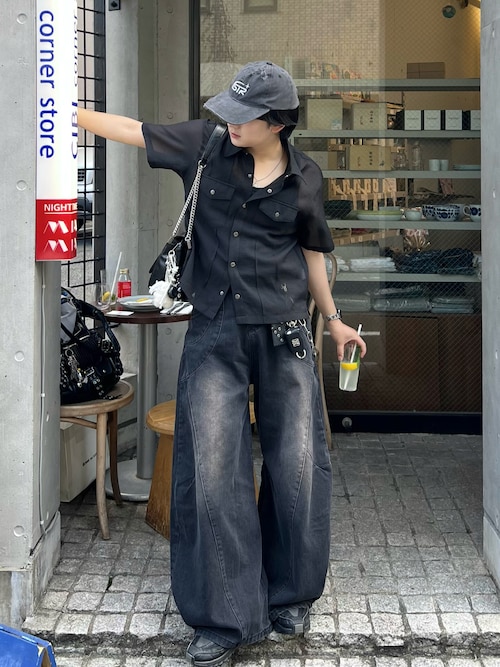 Washed Switching Scimitar Jeans