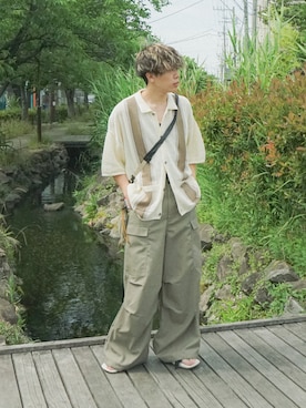 「muleboy（ミュールボーイ）のアイテム」を使った、junさん（メンズ・171cm）の夏コーディネート