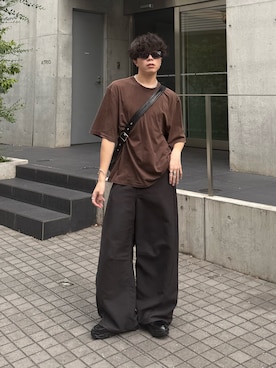「スラックス」｜「アイテム（その他）」を使った、junさん（メンズ・171cm）の秋コーディネート