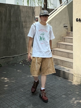 「アイテム（ブーツ）」を使った、junさん（メンズ・171cm・20代）の夏コーディネート