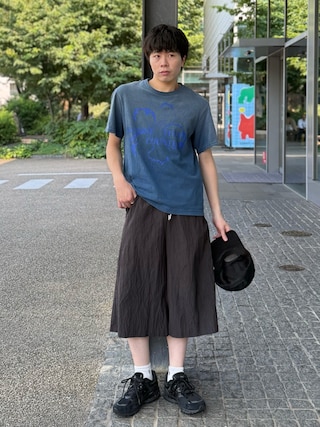 「KHOKI(コッキ)の【KHOKI / コッキ】Vintage-effect T-shirt(Tシャツ/カットソー)」を使った、junさん(メンズ・170cm)の夏コーディネート