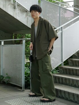 「アイテム（その他トップス）」を使った、junさん（メンズ・171cm）の夏コーディネート