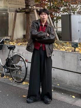 「アイテム（その他トップス）」を使った、junさん（メンズ・171cm）の冬コーディネート