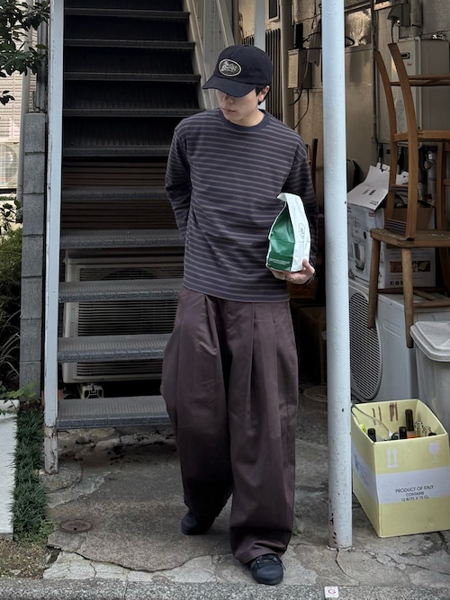 「Steven Alan(スティーブンアラン)の<Steven Alan> オーガニックコットン ボーダー カットソー(Tシャツ/カットソー)」を使った、junさん(メンズ・170cm)の秋コーディネート