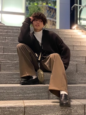 「Hint&Wit（ヒントアンドウィット）のアイテム」を使った、junさん（メンズ・171cm）の冬コーディネート