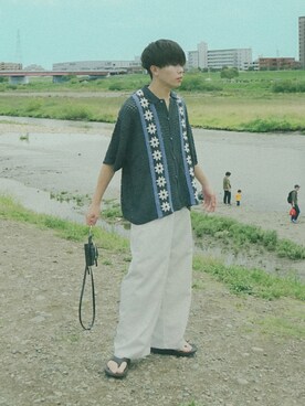 「JUNRED（ジュンレッド）のアイテム（トップス）」を使った、junさん（メンズ・171cm）の春コーディネート