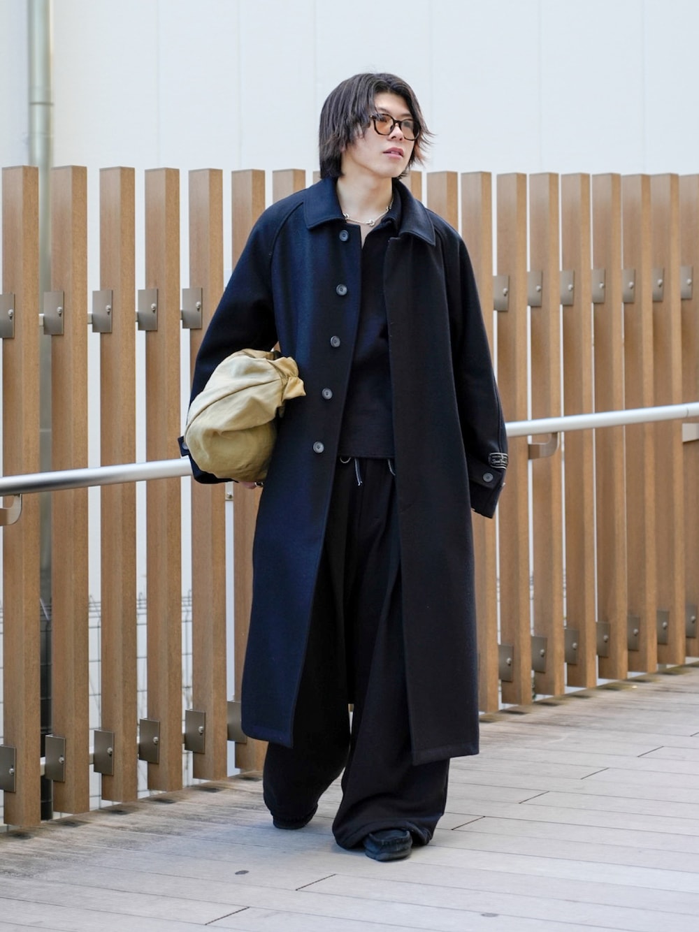 メゾンスペシャル プライムオーバーメルトンバルマカンコート ブラック