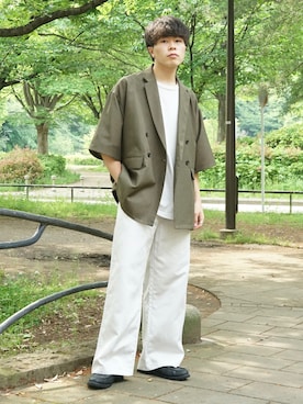 「アイテム（その他トップス）」を使った、junさん（メンズ・171cm）の夏コーディネート