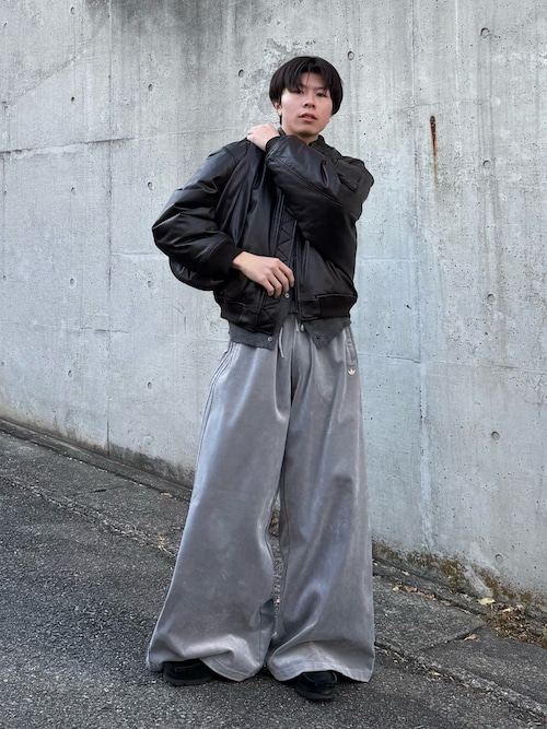 起毛ツイル オーバーサイズド ファイヤーバード トラックパンツ