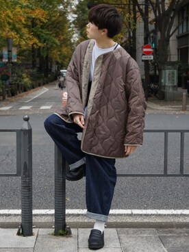 「CASPER JOHN」｜「アイテム（その他アウター）」を使った、junさん（メンズ・171cm）の冬コーディネート