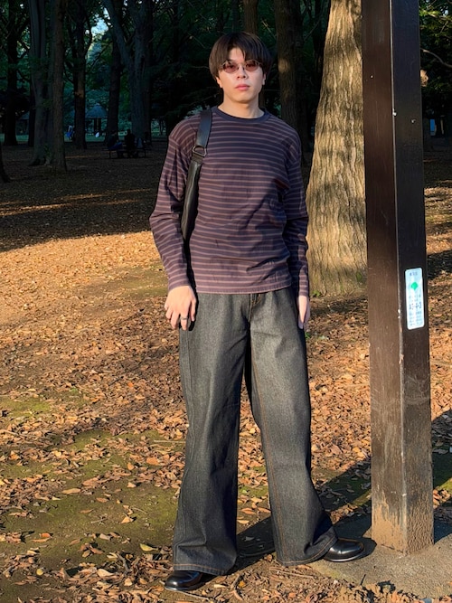 「Steven Alan(スティーブンアラン)の<Steven Alan> オーガニックコットン ボーダー カットソー(Tシャツ/カットソー)」を使った、junさん(メンズ・170cm)の秋コーディネート