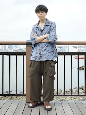 「CASPER JOHN（キャスパージョン）のアイテム（オールインワン・サロペット）」を使った、junさん（メンズ・171cm）の春コーディネート