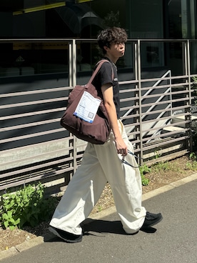 「アイテム（トートバッグ）」を使った、junさん（メンズ・171cm・20代）の夏コーディネート