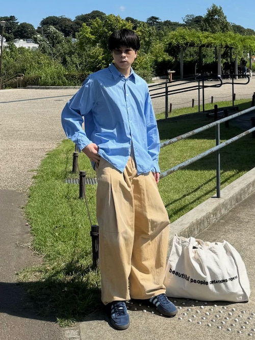 「CONZ(コンズ)のWASHED Hi BAGGY(チノパンツ)」を使った、junさん(メンズ・170cm)の秋コーディネート